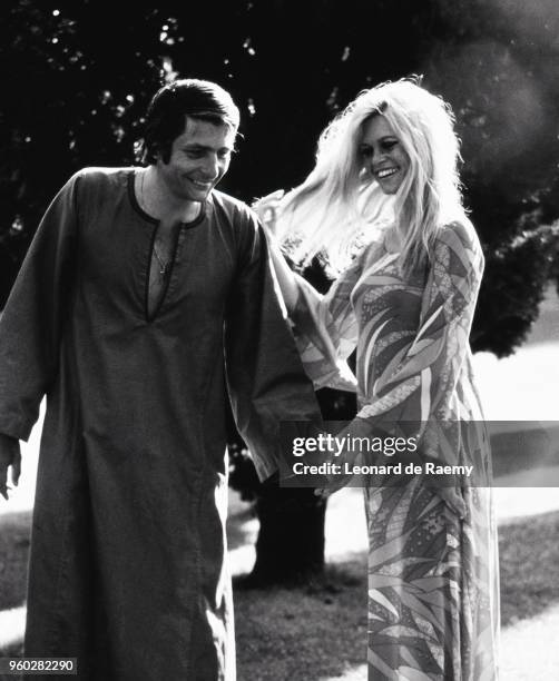 Brigitte Bardot and Gunther Sachs at home In Rome, Italy In May, 1967