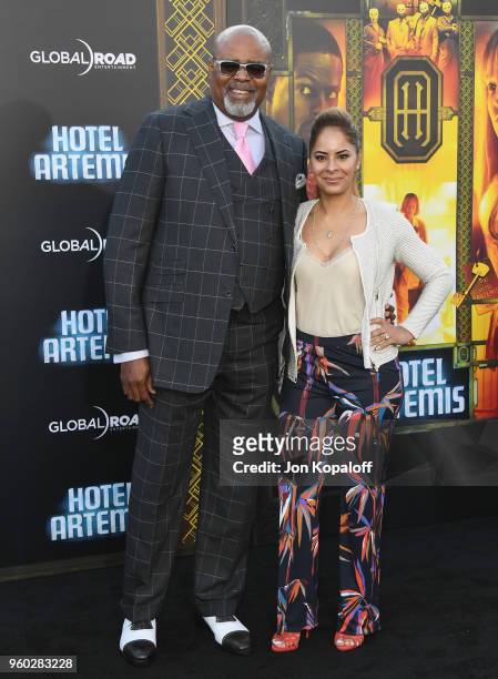 Chi McBride and Julissa Mcbride attend Global Road Entertainment's "Hotel Artemis" Premiere at Regency Village Theatre on May 19, 2018 in Westwood,...