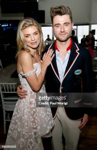 Actress AnnaLynne McCord and DJ Frank Walker attend The Stronach Group Chalet at 143rd Preakness Stakes on May 19, 2018 in Baltimore, Maryland.