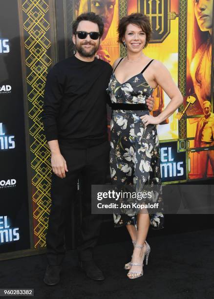 Charlie Day and Mary Elizabeth Ellis attend Global Road Entertainment's "Hotel Artemis" Premiere at Regency Village Theatre on May 19, 2018 in...