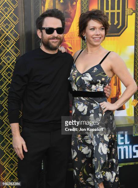 Charlie Day and Mary Elizabeth Ellis attend Global Road Entertainment's "Hotel Artemis" Premiere at Regency Village Theatre on May 19, 2018 in...