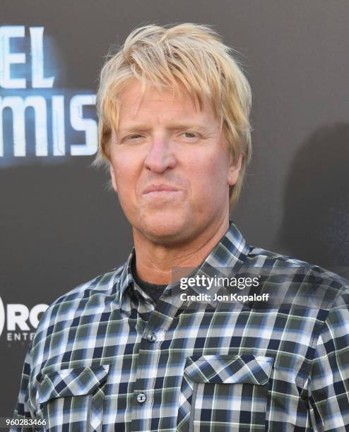 Jake Busey attends Global Road Entertainment's "Hotel Artemis" Premiere at Regency Village Theatre on May 19, 2018 in Westwood, California.