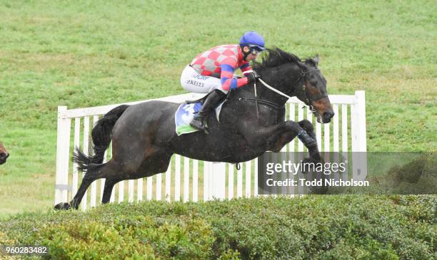 Zataglio ridden by Martin Kelly jumps during the Phil Pullen & Co Open Steeplechase at Casterton Racecoure on May 20, 2018 in Casterton, Australia.