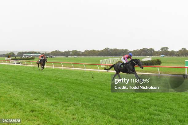 Zataglio ridden by Martin Kelly wins the Phil Pullen & Co Open Steeplechase at Casterton Racecoure on May 20, 2018 in Casterton, Australia.