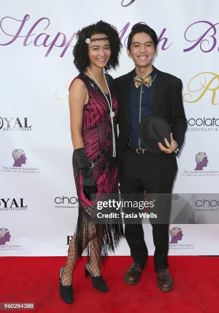 Rachel Autumn and Cade Dario attend actress Ainsley Ross birthday party benefiting The Jonathan Foundation Upstairs At Vitellos on May 19, 2018 in...