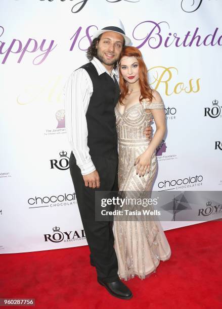 Jonathan Marhaba of The Jonathan Foundation and Ainsley Ross attend actress Ainsley Ross birthday party benefiting The Jonathan Foundation Upstairs...