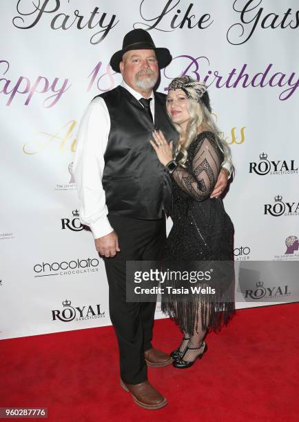Ainsley Ross family attends actress Ainsley Ross birthday party benefiting The Jonathan Foundation Upstairs At Vitellos on May 19, 2018 in Studio...