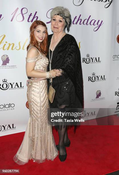 Ainsley Ross and family attend actress Ainsley Ross birthday party benefiting The Jonathan Foundation Upstairs At Vitellos on May 19, 2018 in Studio...