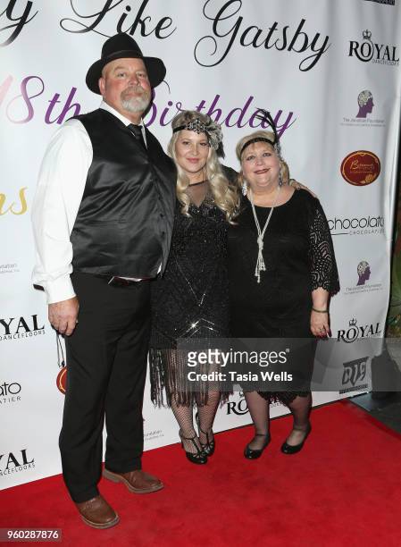 Ainsley Ross family attends actress Ainsley Ross birthday party benefiting The Jonathan Foundation Upstairs At Vitellos on May 19, 2018 in Studio...