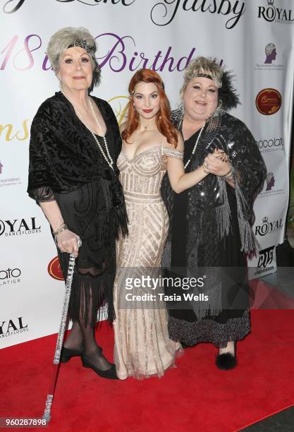 Ainsley Ross and family attend actress Ainsley Ross birthday party benefiting The Jonathan Foundation Upstairs At Vitellos on May 19, 2018 in Studio...