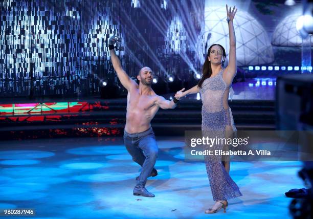Acid attack victim Gessica Notaro and her dance partner Stefano Oradei perform at the Italian TV show 'Ballando Con Le Stelle' at RAI Auditorium on...