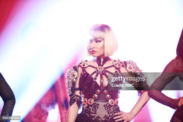 Tina Fey" Episode 1746 -- Pictured: Musical Guest Nicki Minaj performs "Poke It Out" in Studio 8H on Saturday, May 19, 2018 --