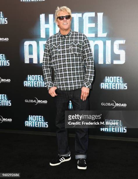 Actor Jake Busey attends Global Road Entertainment's "Hotel Artemis" Premiere at the Regency Village Theatre on May 19, 2018 in Westwood, California.