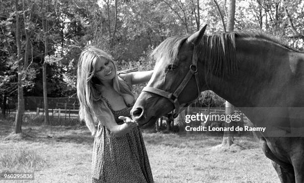 Brigitte Bardot resting at her home in Bazoches