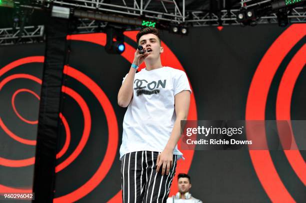 Stewart perfoms with DJ Frank Walker at Infield Fest prior to the 143rd Preakness Stakes at Pimlico Race Course on May 19, 2018 in Baltimore,...