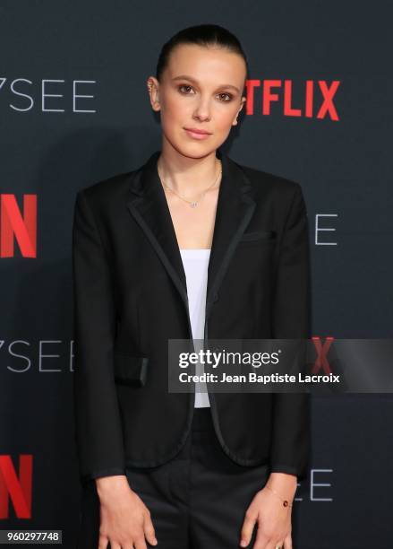 Millie Bobby Brown attends the #NETFLIXFYSEE For Your Consideration "Stranger Things" Event on May 19, 2018 in Hollywood, California.