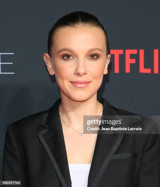 Millie Bobby Brown attends the #NETFLIXFYSEE For Your Consideration "Stranger Things" Event on May 19, 2018 in Hollywood, California.