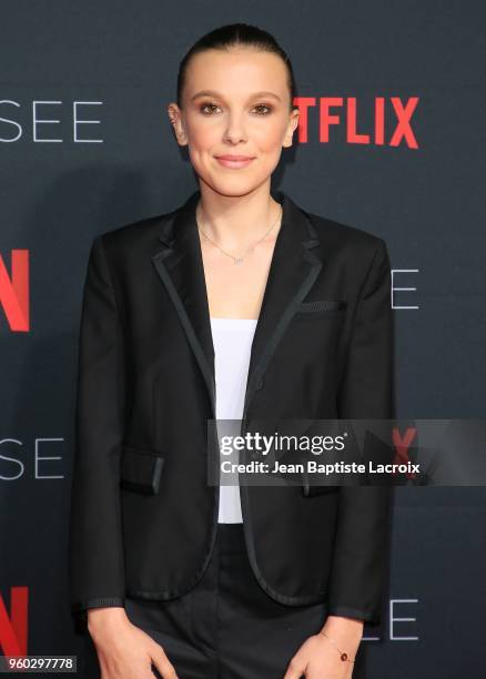 Millie Bobby Brown attends the #NETFLIXFYSEE For Your Consideration "Stranger Things" Event on May 19, 2018 in Hollywood, California.