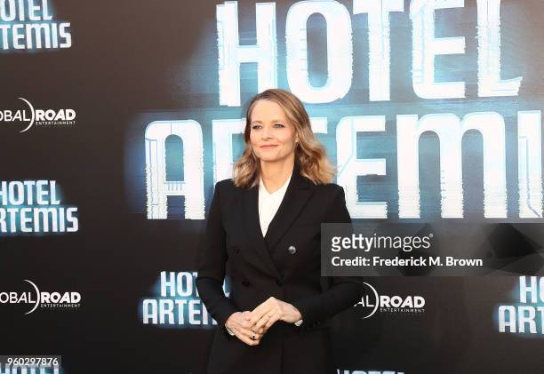 Actress Jodi Foster attends Global Road Entertainment's "Hotel Artemis" Premiere at the Regency Village Theatre on May 19, 2018 in Westwood,...