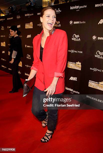 Jessica Schwarz arrives at the Michalsky Style Night at Friedrichstadtpalast on January 22, 2010 in Berlin, Germany.
