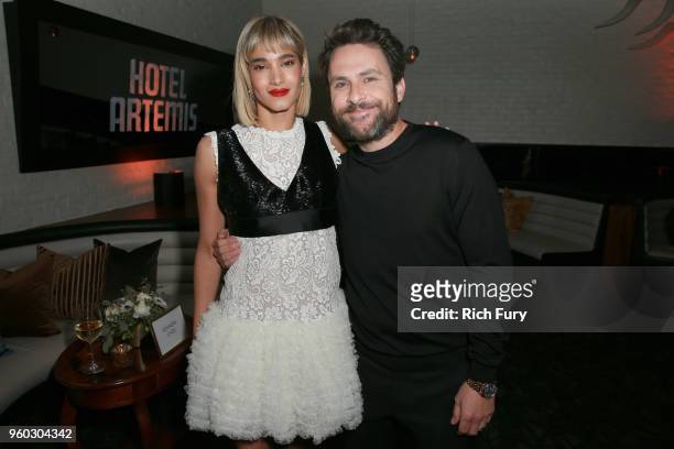 Sofia Boutella and Charlie Day attend the after party for Global Road Entertainment's "Hotel Artemis" remiere at STK on May 19, 2018 in Westwood,...