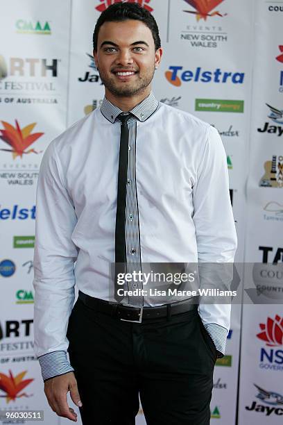 Australian singer Guy Sebastian arrives at the 38th CMAA Country Music Awards Of Australia at the Regional Entertainment and Conference Centre on...