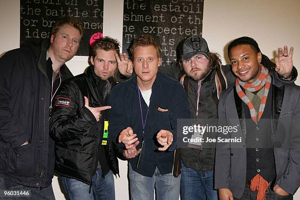 Screenwriter Morgan Jurgenson, director Eli Craig and actors Alan Tudyk, Tyler Labine and Brandon Jay MacLaren attend the "Tucker & Dale vs.Evil"...