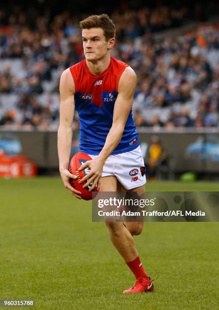 Bayley Fritsch of the Demons in action during the 2018 AFL round nine match between the Carlton Blues and the Melbourne Demons at the Melbourne...