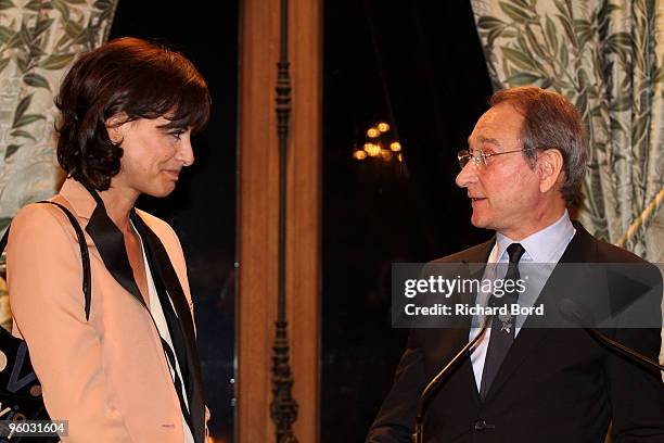 French designer and former model Ines de La Fressange receives Honor Medal from the Paris Mayor Bertrand Delanoe at Mairie de Paris on January 22,...