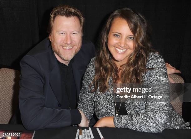 Actor Christopher May and actress Miracle Laurie attend WhedonCon 2018 held at Warner Center Marriott on May 19, 2018 in Woodland Hills, California.