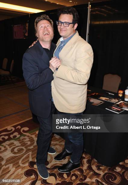 Actors Christopher May and Jonathan Woodward attend WhedonCon 2018 held at Warner Center Marriott on May 19, 2018 in Woodland Hills, California.