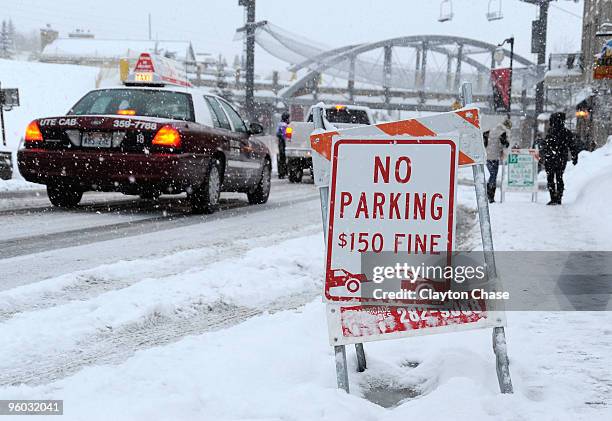 General view ofthe atmosphere outside the Egyptian Theater on Main street during the 2010 Sundance Film Festival on January 22, 2010 in Park City,...