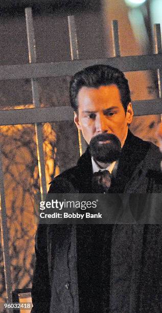 Keanu Reeves on location for "Henry's Crime" on the Streets of Queens on January 22, 2010 in New York City.