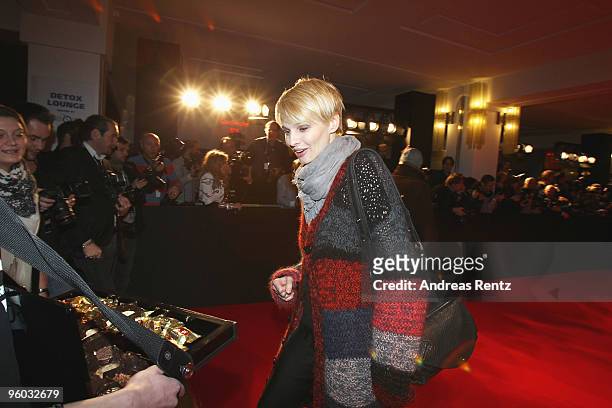 Presenter Susan Atwell arrives at the Michalsky Style Night during the Mercedes-Benz Fashion Week Berlin Autumn/Winter 2010 at the...