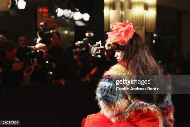 Singer Aura Dione arrives at the Michalsky Style Night during the Mercedes-Benz Fashion Week Berlin Autumn/Winter 2010 at the Friedrichstadtpalast on...