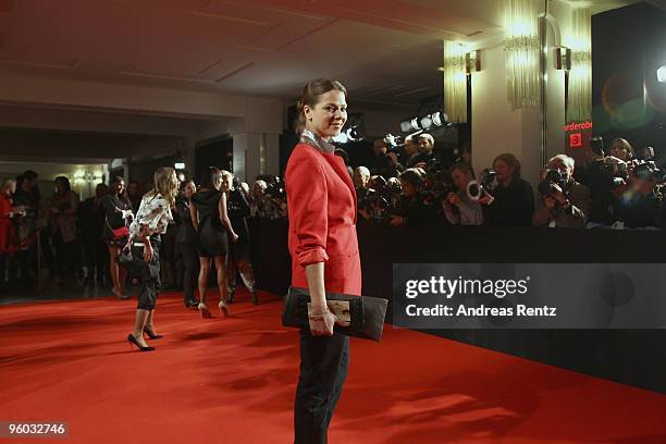 Actress Jessica Schwarz arrives at the Michalsky Style Night during the Mercedes-Benz Fashion Week Berlin Autumn/Winter 2010 at the...