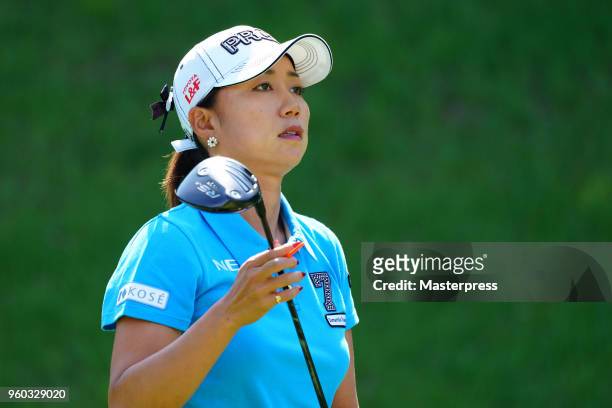 Erina Hara of Japan looks on during the final round of the Chukyo TV Bridgestone Ladies Open at Chukyo Golf Club Ishino Course on May 20, 2018 in...