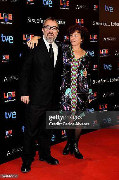 Spanish directors Alex de la Iglesia and Iciar Bollain attend the Goya Cinema Awards Nominated Gala at Casa de Correos on January 23, 2010 in Madrid,...