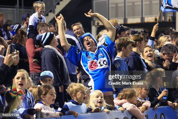 Sharks fans sing after their victory during the round 11 NRL match between the Cronulla Sharks and the Canterbury Bulldogs at Southern Cross Group...