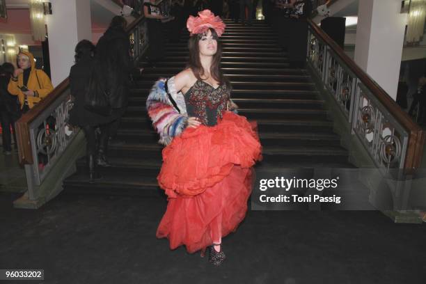 Singer Aura Dione arrives at the Michalsky Style Night during the Mercedes-Benz Fashion Week Berlin Autumn/Winter 2010 at the Friedrichstadtpalast on...