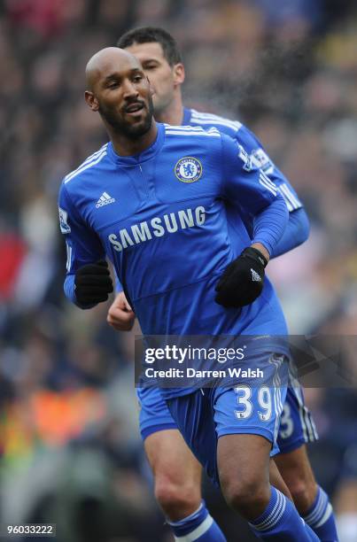 Nicholas Anelka of Chelsea looks on after scoring the opening goal during the FA Cup sponsored by E.ON Fourth round match between Preston North End...