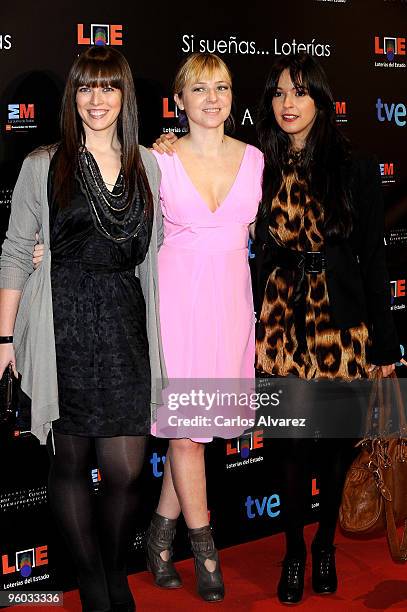 Spanish actresses Letizia Herrero, Pilar Castro and Veronica Sanchez attend the Goya Cinema Awards Nominated Gala at Casa de Correos on January 23,...