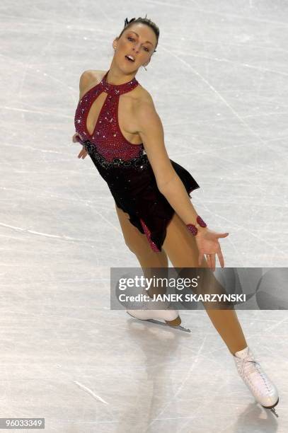 Great Britain's Jenna Mccorkell performs in her Free Skating program at the 2010 European Figure Skating Championships on January 23, 2010 in...