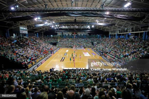 General View of HBF Stadium with great crowd to come see the round four Super Netball match between the Fever and the Swifts at HBF Stadium on May...