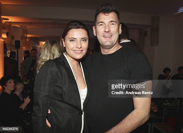 Actress Sophia Thomalla and designer Michael Michalsky arrive at the Michalsky Style Night during the Mercedes-Benz Fashion Week Berlin Autumn/Winter...