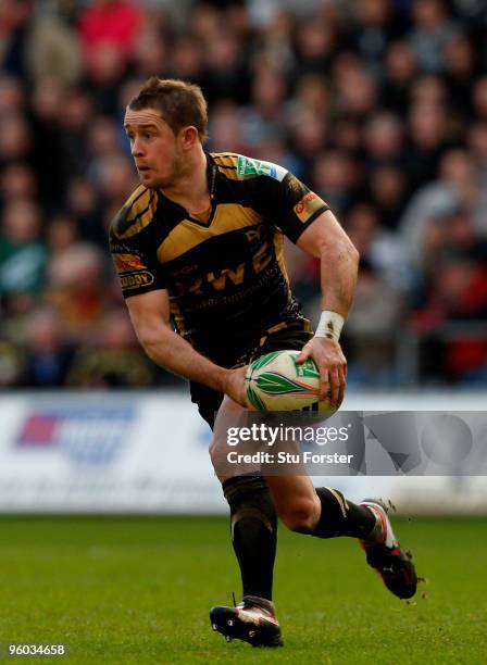 Shane Williams of the Ospreys in action during the Heineken Cup Round 6 Pool 3 match between Ospreys and Leicester Tigers at Liberty Stadium on...