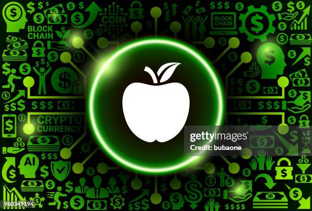 schule-apple-symbol auf geld und kryptowährung hintergrund - apple arrow stock-grafiken, -clipart, -cartoons und -symbole