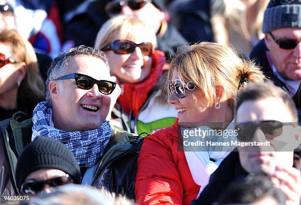 Franziska van Almsick and husband Juergen B. Harder durind the Kitzbuehel Charity Race on January 23, 2010 in Kitzbuehel, Austria.