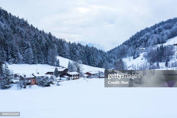 winter landscape berchtesgaden (upper bavaria, germany) - upper house park fotografías e imágenes de stock