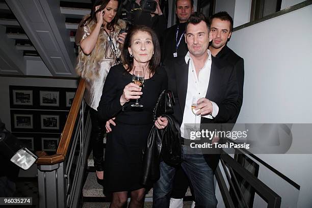 Designer Michael Michalsky and his mother Rosi arrive at the Michalsky Style Night during the Mercedes-Benz Fashion Week Berlin Autumn/Winter 2010 at...